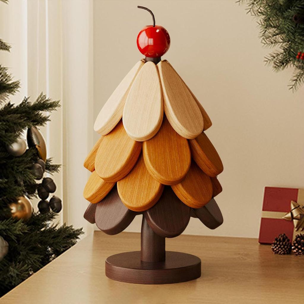 Natural Wood Christmas Tree Trivet Set Insulation Mat Solid Wood Dining Table Anti Scalding Mat Pot Festival Gift Creative And Personalized Home