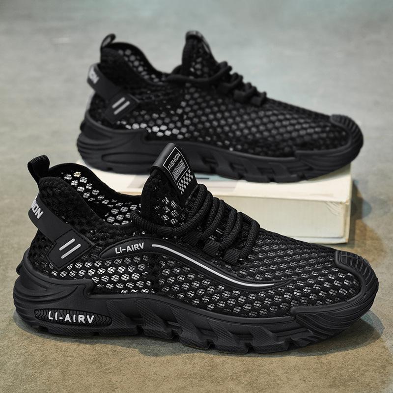 Обувь мужская летняя 2025 года, новые дышащие удобные сетчатые кроссовки, спортивная трендовая обувь для бега, модная трендовая повседневная обувь