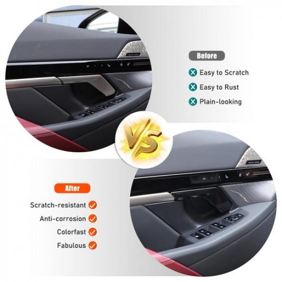 Glossy Black Interior Door Handle Grab Trim Cover For BMW 5 Series G60 2024+