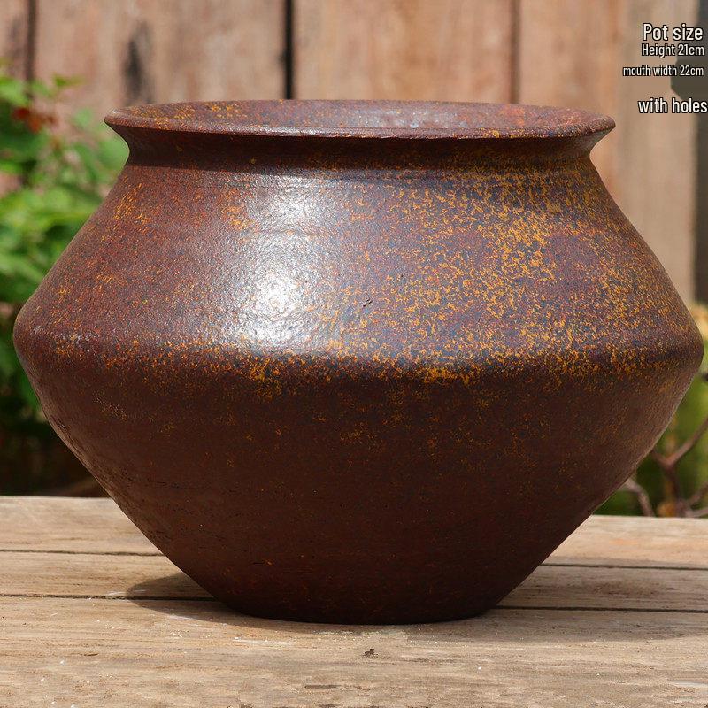 Handcrafted Retro Ceramic Flower Pot for Hotel & B&B Decor - Large Size for Green Plants, Bougainvillea, Hydrangea
