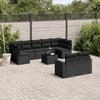 VidaXL Garden Lounge Set with Cushions 10 Pcs, Patio Sofas, Patio Furniture Set, Outdoor Furniture, Black 3219415