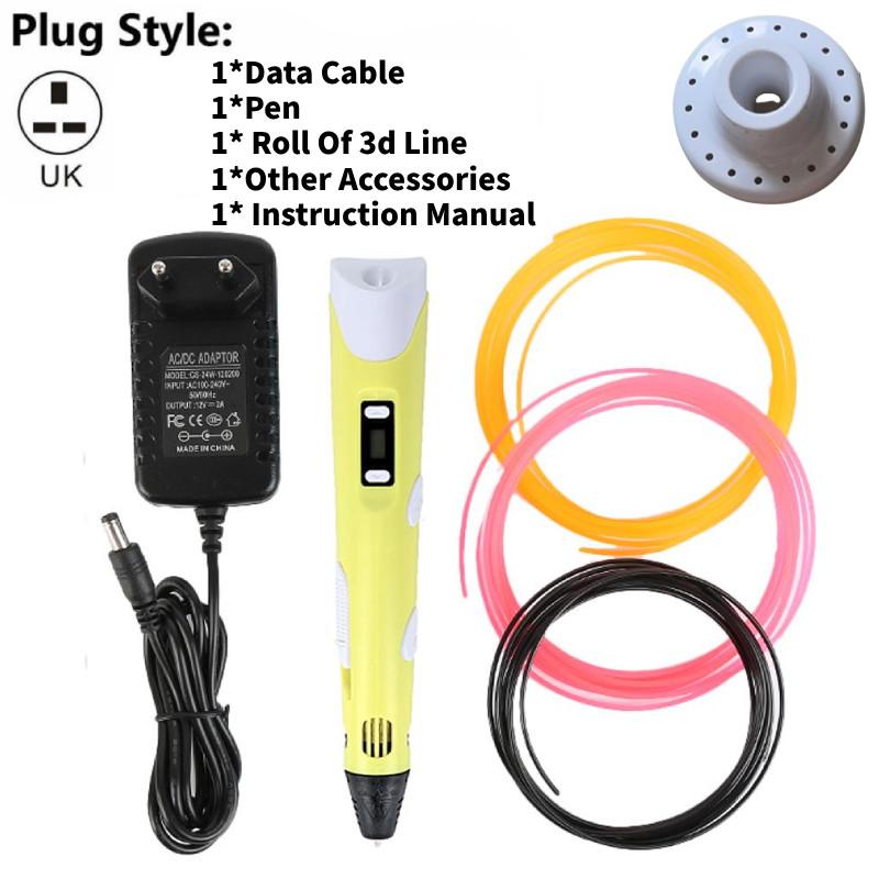 3D ручка с 12 цветами PLA-пластика в подарок детям и студентам