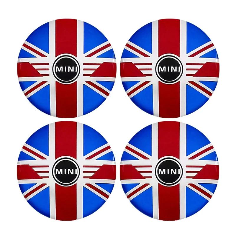 4Pcs 56mm Car Wheel Hub Center Cap Badge Stickers Accessories For MINI One Cooper JCW Countryman Clubman Cabrio Paceman Coupe czujm33 5d