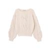 Jill by Jill Stuart Pearl Cable Knit Ecru Sweater, Women's,