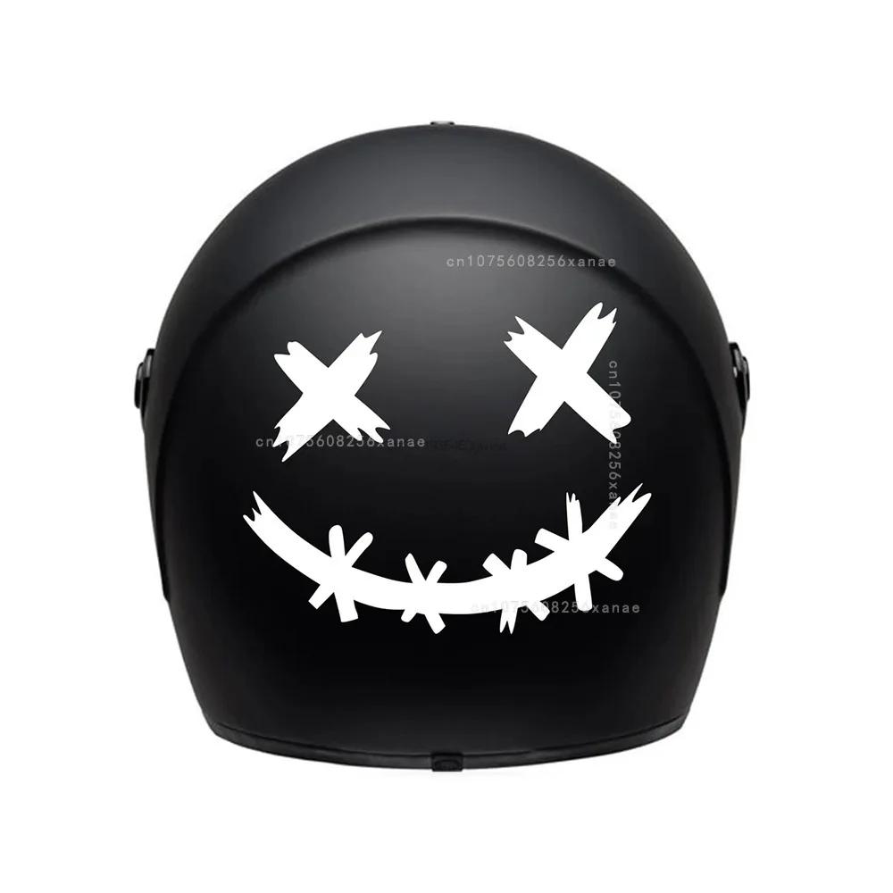 Motorcycle Helmet Decals Car Reflective Water-Repellent Smile Face Decal Motocross Auto Rear Window  Decals