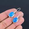 Natural Blue Onyx Oval Shape Cabochon 925 Sterling Silver Handcrafted Earring LiteWeight HandMade Earring Gift for Best Girl Gift For Bridal