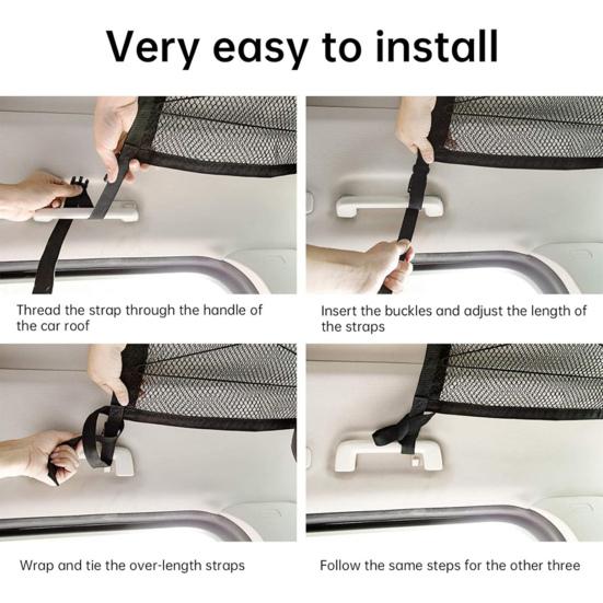 Сетка для хранения на потолке автомобиля, регулируемая сетка для палатки на крыше с застежкой-молнией для кемпинга, органайзер для крыши автомобиля