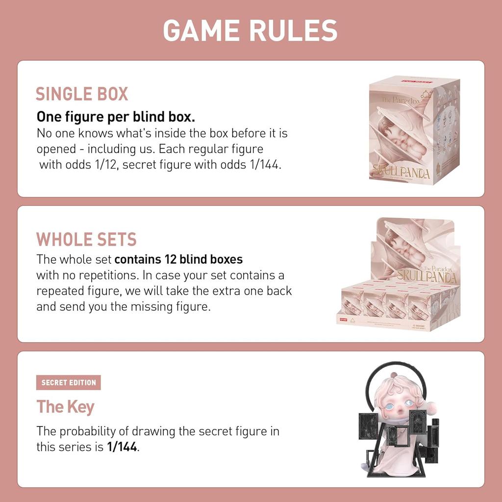 POP MART SKULLPANDA The Paradox Series Blind Box Figures, Random Design Action Figures Home Decorations, Holiday Birthday Gifts, Single Box