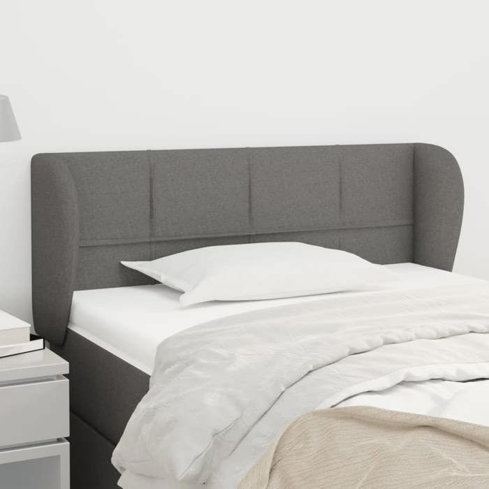 Maison Exclusive - Tête de lit avec oreilles Gris foncé 103x23x78/88 cm Tissu