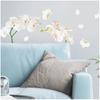 [R3380] - White 'Orchid' Sticker Sheet - 20x70 Cm