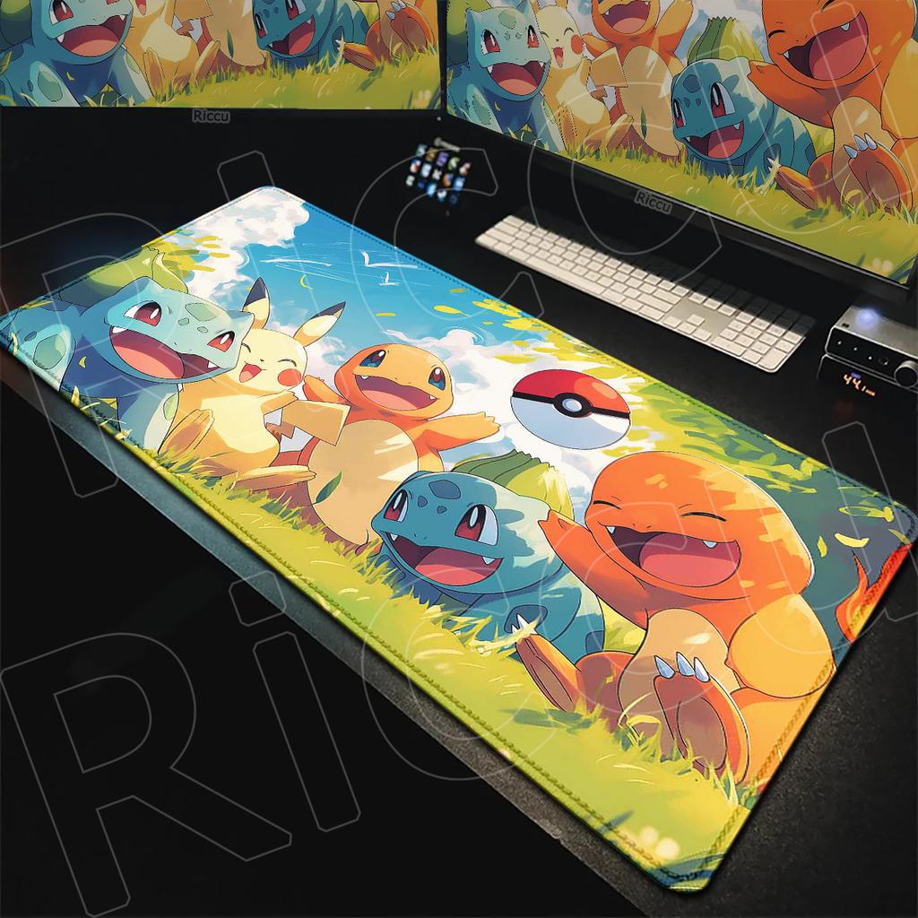 PPokemon Squirtle Computer Keyboard Mats Nonslip Desk Mouse Pad Rubber Anime Accessories xmm Washable Laptop Game Carpet