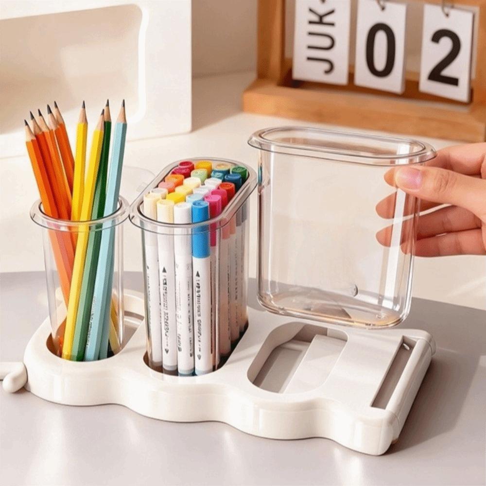 Slanted Insert Desktop Storage Box Large Capacity Pencil Container Study Supplies Storage