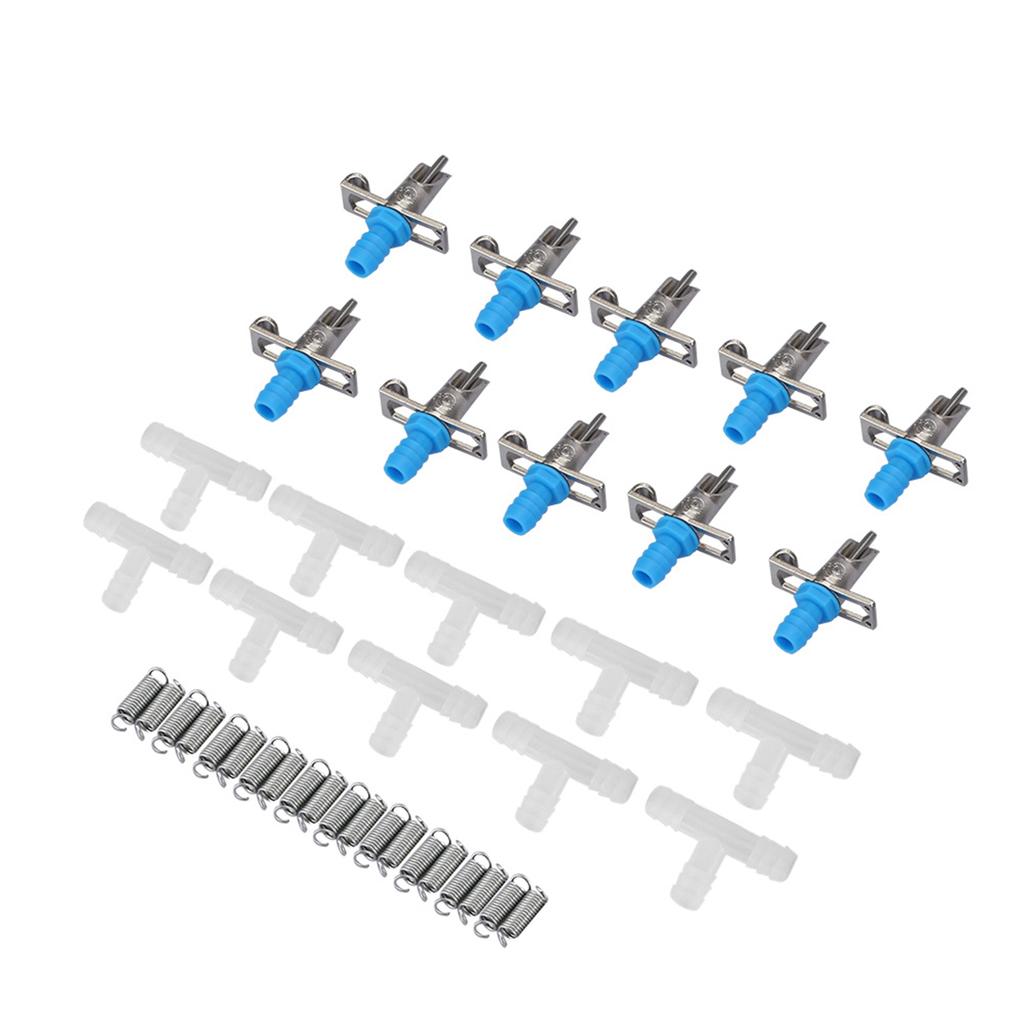 10PCS Rabbit Drinker Nipple Waterer Drinking Water Tool Double Hang Springs