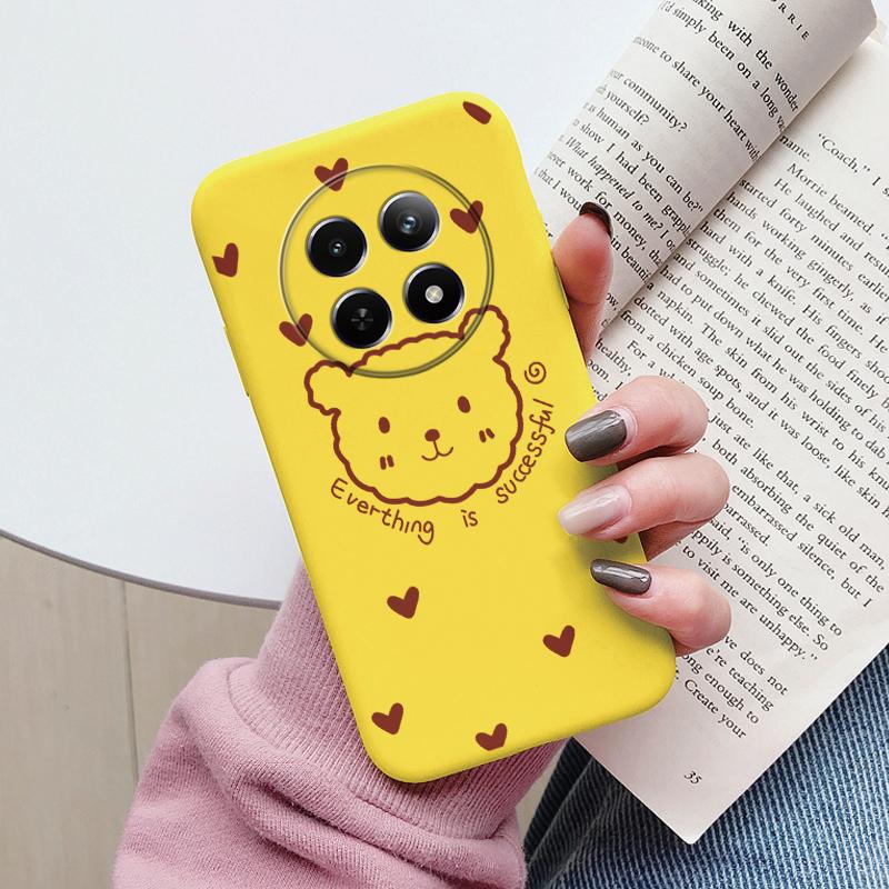 Case For Redmi 14C 4G 14R 5G A4 Note 14 Pro Poco C67 Cute Heart Flower Back Cover Soft Silicone Matte Protective Fundas Cartoon