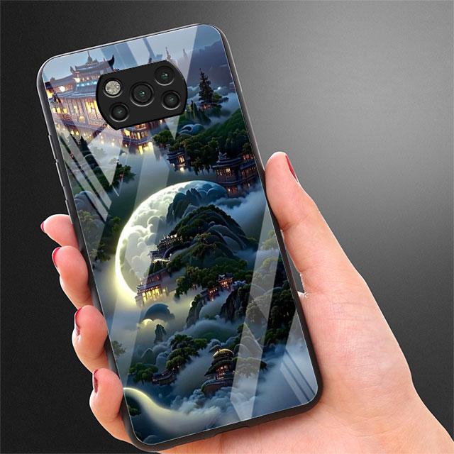 Чехол из стекла с изображением деревенского пейзажа для Xiaomi Poco X3 NFC 11 Lite 11T F3 M3 для Redmi Note 11 10 9 8 Pro 10S 9S 9A 9C Чехол для телефона