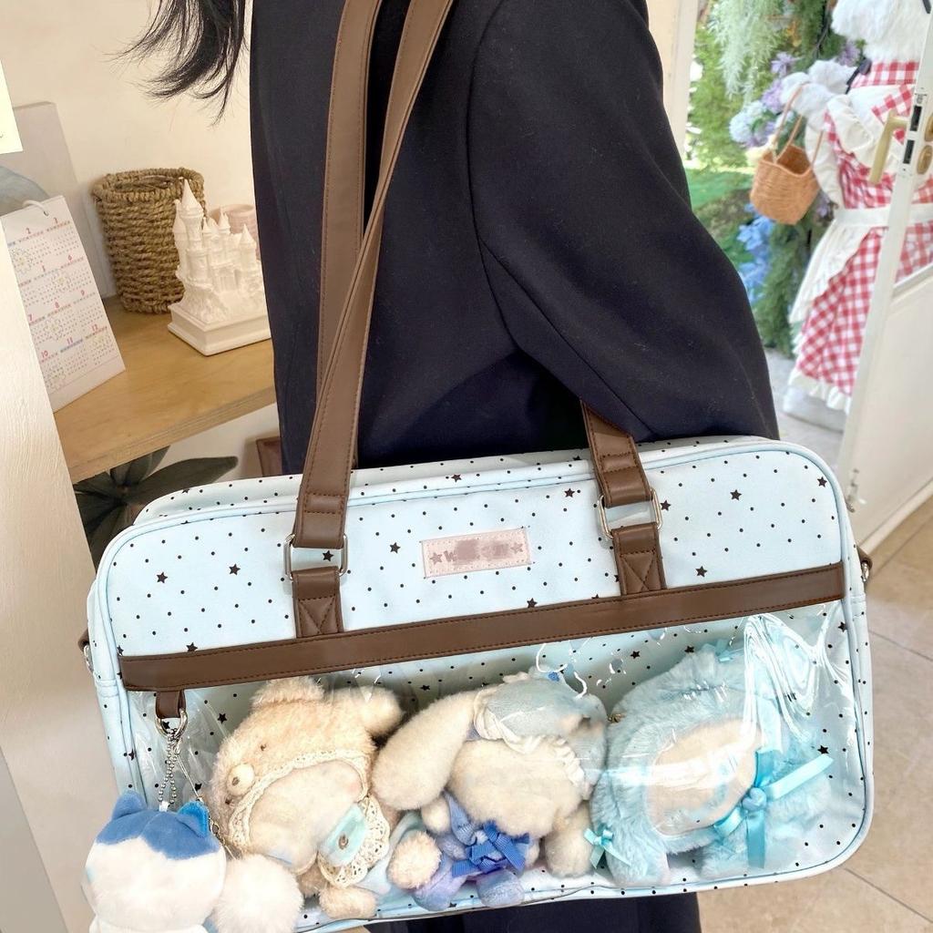 Милая сумка-ита для девочки в стиле Y2k, милая сумка через плечо для JK, повседневная, в горошек