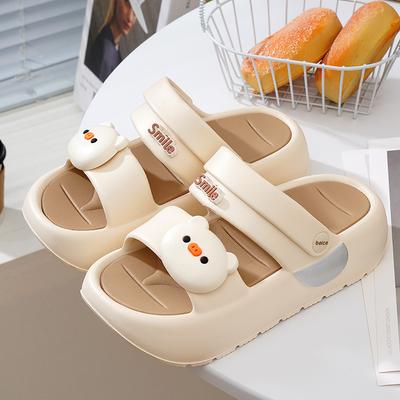 Модные женские сандалии на платформе, милые мультяшные DIY свинки, летняя обувь, 2 способа носки, пляжные уличные шлепанцы для девочек, мягкая ЭВА, толстая подошва, сандалии