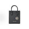 Michael Kors Mk Mercer Классический кулон с логотипом Золотая бирка Сумка-тоут из кожи pebble Женская сумка-тоут Черная 35T1GM9C0I-BLACK