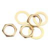 Uxcell Guitar Nuts and Washers Guitar Jack Socket Nuts Gold for Guitar Bass 3 Sets 3/8" Input/Output