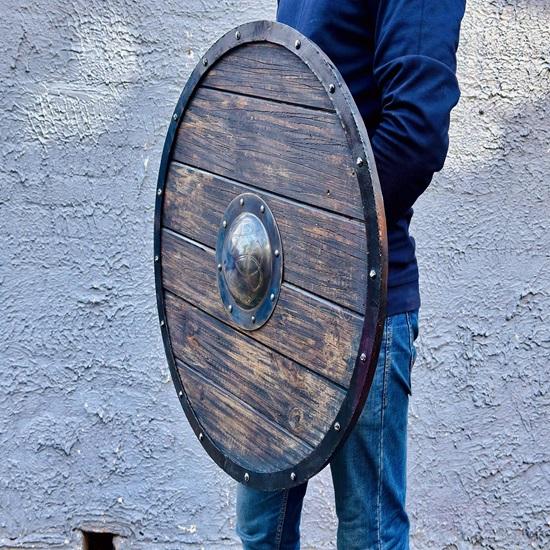Деревянный щит викинга, средневековый щит для ролевых игр в жанре LARP, лучший подарок на Хэллоуин