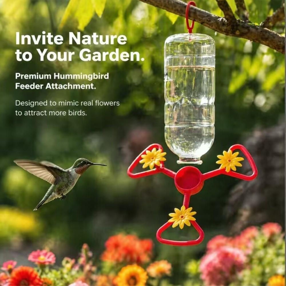 Detachable Suspended Hummingbird Feeder 3 Feeding Ports Outdoor Bird Feeder Garden