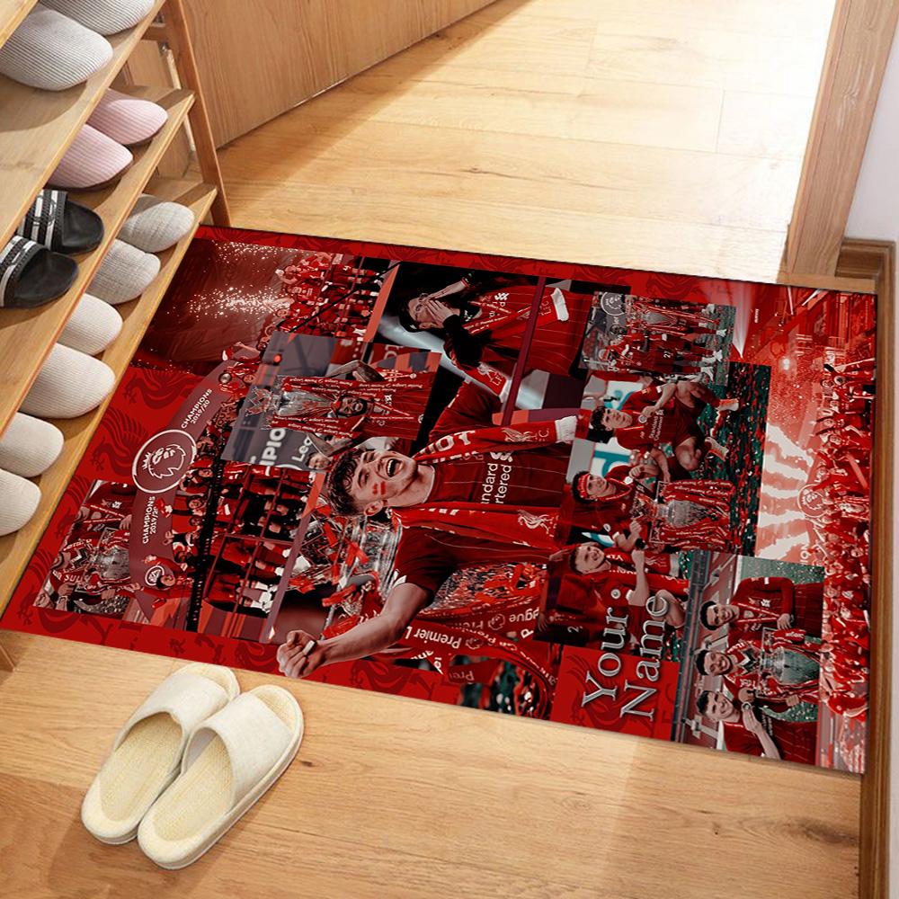Liverpool Team Personalized Name Carpet Perfect For Entryway Decorate Room Study Room Dining Room Antislip Rug Office Home Decor Wedding Party Gift