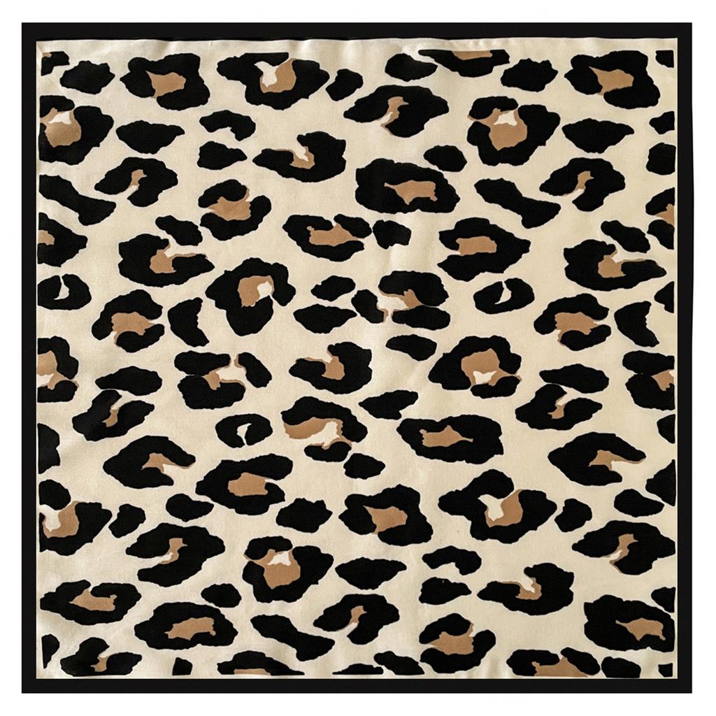 Leopard Print Silk Scarf for Women Girls Square Necktie Neck Scarf Fashionable and Versatile Accessory for Any Outfit