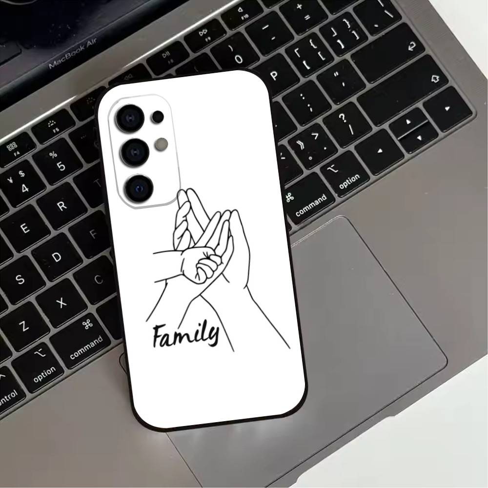 Чехол для телефона с изображением семьи Мама Папа Ребенок Руки для Samsung S25,S24,S21,S22,S23,S30,Ultra,S20,Plus,Fe,Lite,Note,10,Черный Чехол