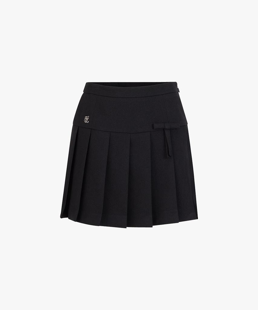 FAIRLIAR GOLF Ribbon Pleated Culottes (Black)