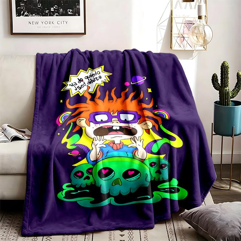 Rugrats Theme Blanket Suitable For The Sofa Camping And Travel Made Of Soft Flannel Material An Ideal Gift For Occasions Such As Birthday