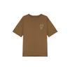 Round Neck Letter Casual Quick-Dry Short Sleeve T-Shirt Unisex Tops Khaki A43H5-EH2