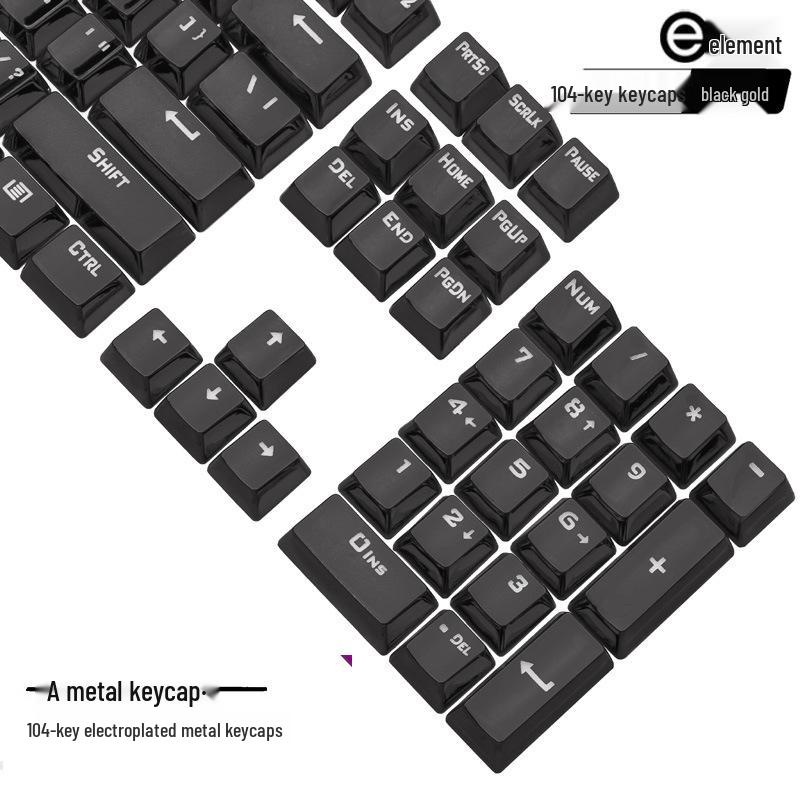 Механическая клавиатура E-Element с 104 клавишами, с гальванизированными, персонализированными полупрозрачными колпачками и радужными клавишами WASD