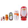 Christmas Theme Wooden Russian Nesting Matryoshka 6pcs Dolls Hand Painted