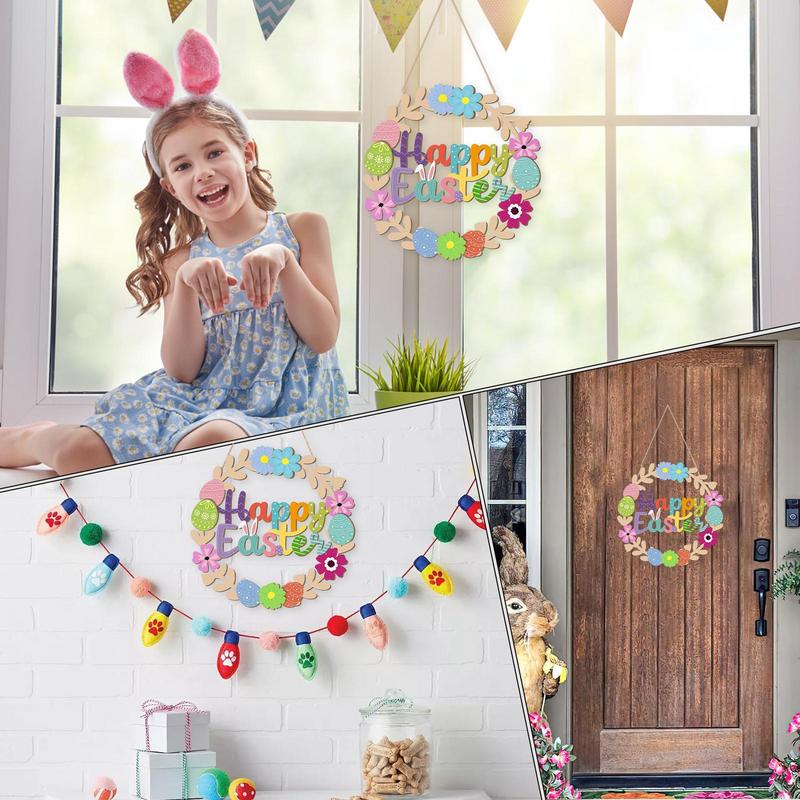 Пасхальные украшения для входной двери Деревянные пасхальные таблички для входной двери Весенние настенные украшения для дома Фермерский дом для двора Крыльцо Стена