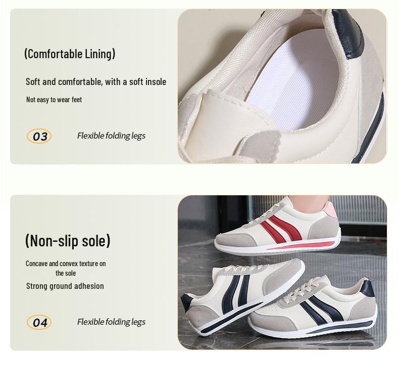 Женские повседневные кроссовки на шнуровке, осень 2025: Мягкая подошва, Нескользящие, Универсальные кроссовки на плоской подошве для студентов