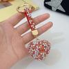 Light Luxury Multi-color Love Heart Keychain Full Rhinestone Alloy Key Rings Women Handbag Pendant Creative Key Chains Gift