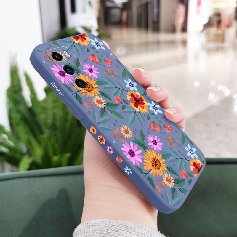 Яркий Цветочный Чехол для Телефона Huawei P40 P50 P30 P20 Pro Lite Nova 5t Y7A Mate 40 30 20 Pro Lite Жидкий Силиконовый Чехол