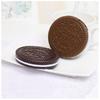 1pc Simple Ins Cute Oreo Chocolate Biscuit Mirror Outdoor Portable Mirror Mini Folding Makeup Mirror Pocket Mirror