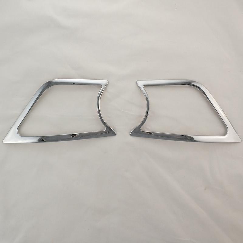 2pc New Car ABS Chrome Accessories Plated Front Fog Lamp Cover Trim Paste Style For Toyota INNOVA 2015 2016 2017 2018