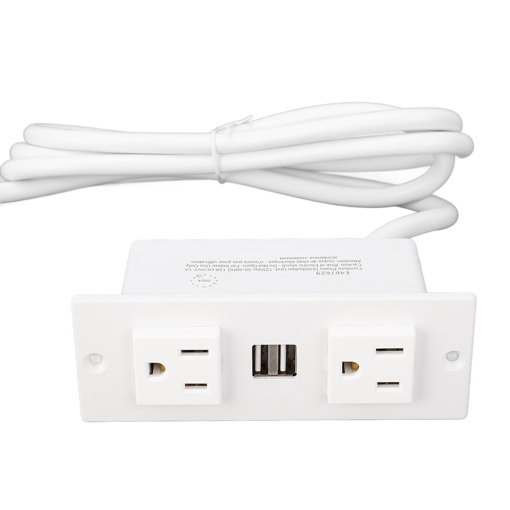 Встраиваемый удлинитель с 2 розетками переменного тока и 2 портами USB, встроенная в мебель настольная розетка с кабелем 1,5 м
