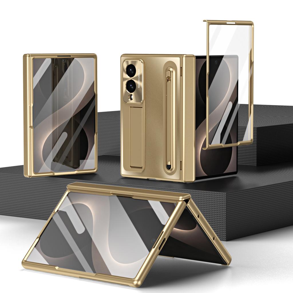 For Samsung Galaxy Z Fold 8 Wide 5G With Touch Pen Screen Glass Film 360 Full Protection Hinge Stand Fold Shockproof Cover