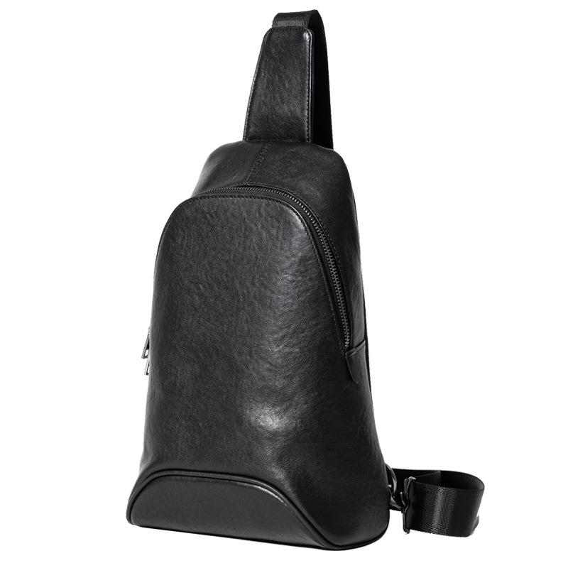 Летняя мужская нагрудная сумка из натуральной кожи, однотонная, простой верхний слой, сумка через плечо из коровьей кожи, объемная, большая вместимость