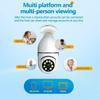 5MP E27 Bulb Surveillance 4X Digital Zoom Camera 2.4G 5G WiFi Wireless Baby Monitor Cameras AI Tracking Home Color Night Vision CCTV Cam
