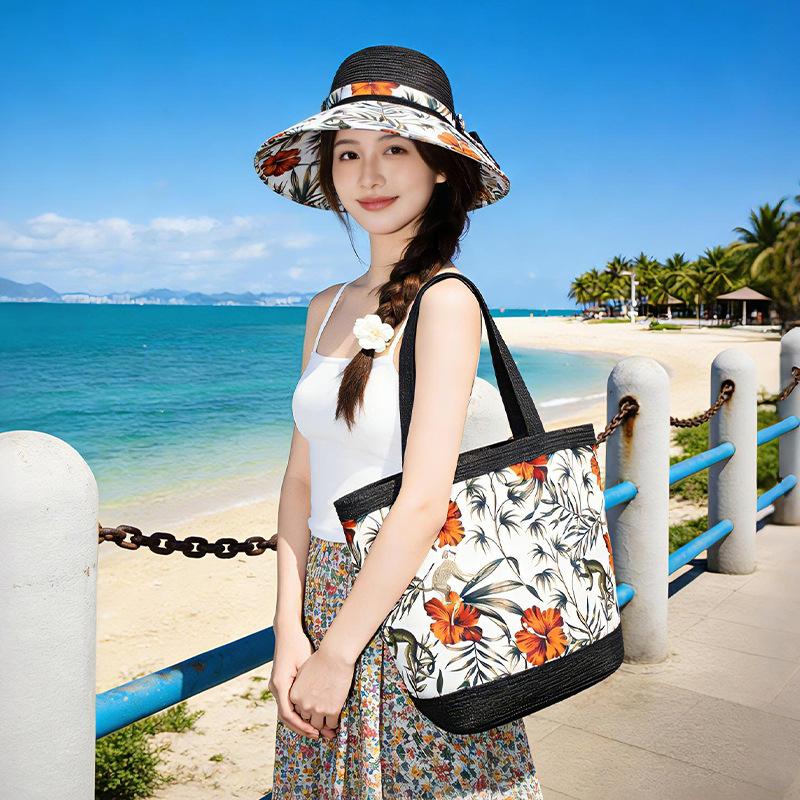 Taizhou Wenling hat women's new big eaves bucket hat hollow breathable sun hat sunshade versatile sunscreen hat
