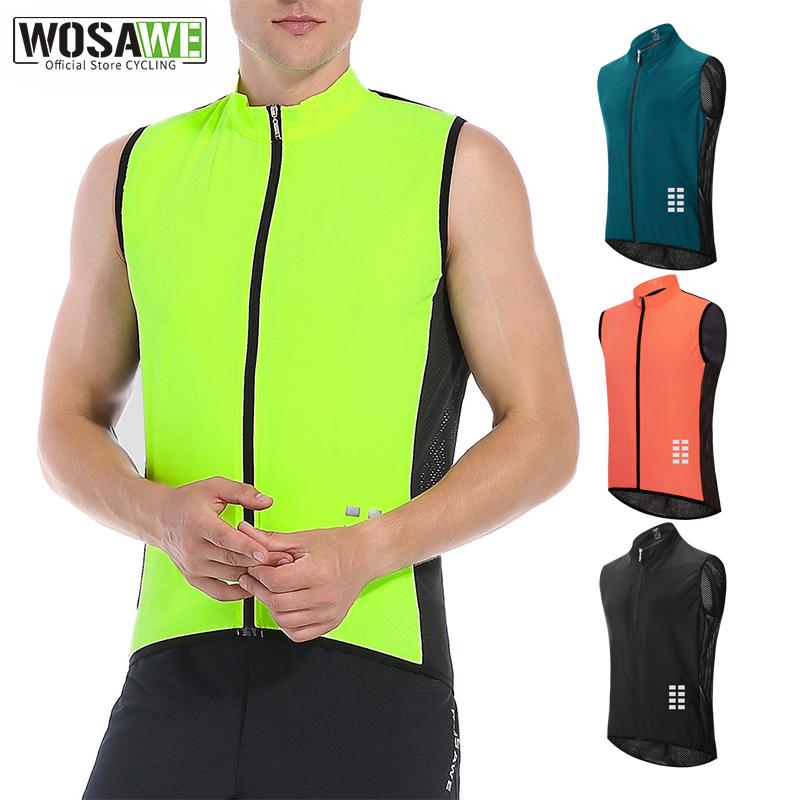 Cycling Vest Men's Reflective Sleeveless Jersey MTB Road Bike Breathable Bicycle Tops Gilet