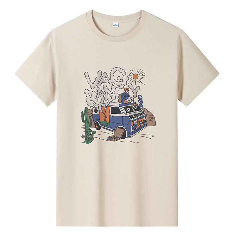 M-6XL Мужская повседневная футболка из чистого хлопка с короткими рукавами и круглым вырезом для мальчиков