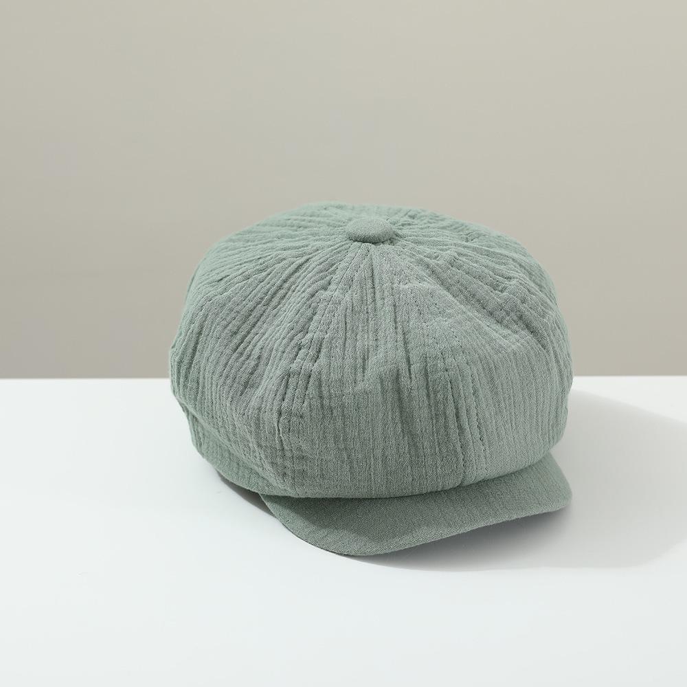 Solid Color Children Forward Hat Visor Baby Beret Retro Kids Newsboy Cap Boy Girl