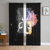 Flower And Colorful Butterfly Sheer Curtains For Living Room Bedroom Kitchen Home Decor Tulle Voile Curtains Windows Drapes