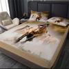 2/3 предмета Яркая лошадь Натуральное животное Песочный принт Комплект простыней на резинке - Мягкий 100% полиэстер, Дышащий, Гипоаллергенный