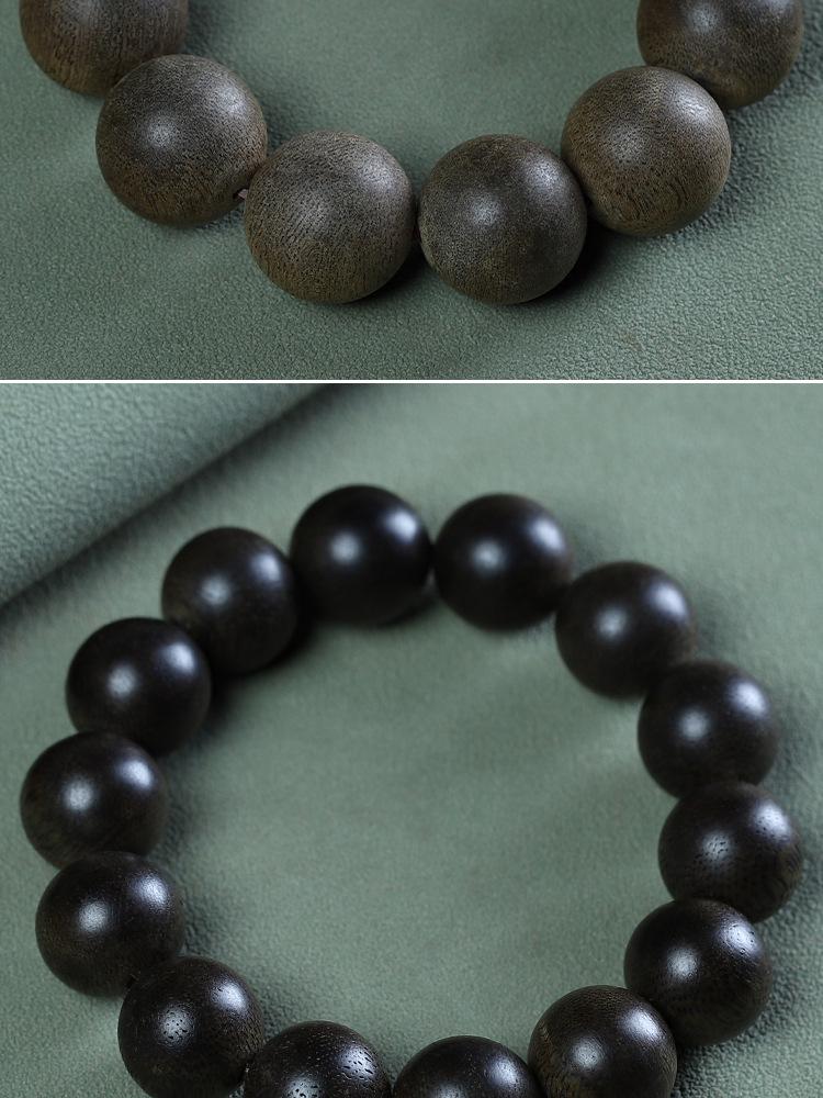 Kalimantan Black Agarwood Buddhist Prayer Bracelet 2.0: 108 Unisex Beads, Sinks in Water